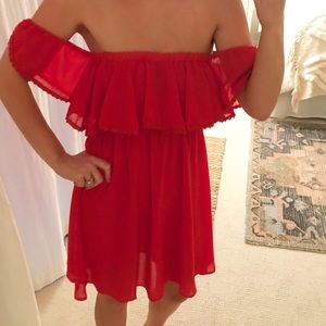 NWT Chicwish Endless Red off-shoulder dress